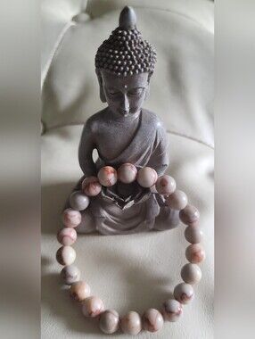 ✨ Hand-Strung 8mm Marbled Stone Bracelet ✨